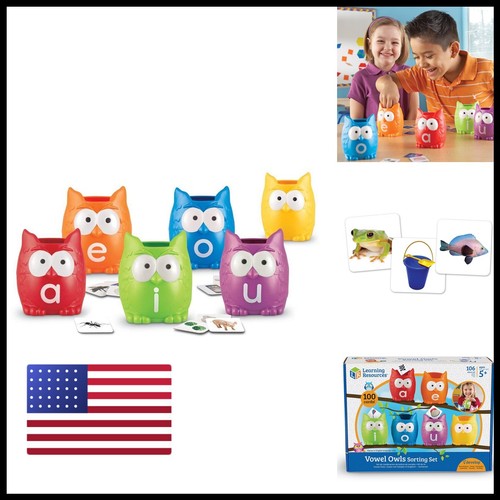 Learning resources vowel - learning, owls